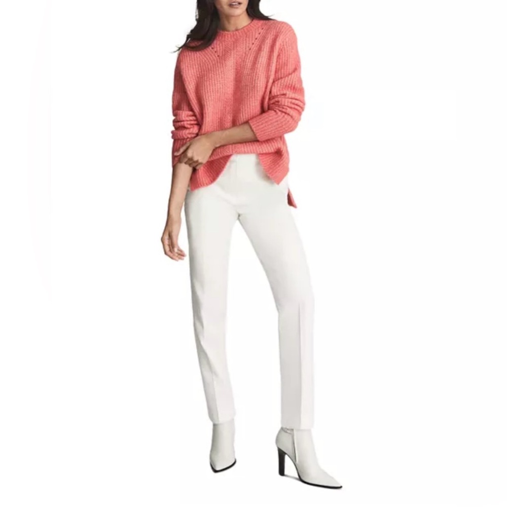 EUC Reiss Emma Waffle Knit Jumper Sweater in Coral, size L - Picture 5 of 8